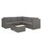 Flash Furniture Roan Indoor/Outdoor L-Shaped Sectional w/Coffee Table in Gray Wicker PE Rattan w/Gray Cushions BN-WS404-GY-GY-GG - alternate 1